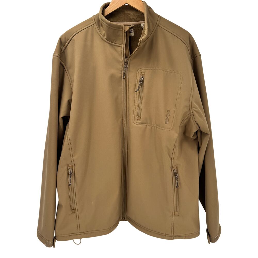 RedHead Jacket Mens XL COMFY‎ Fleece Lined Full Zip Sofshell Khaki Tan Outdoor